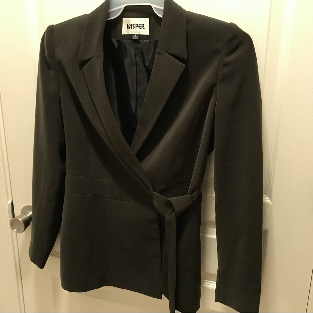 Kasper Dark Green Tie Blazer (Sz 4)